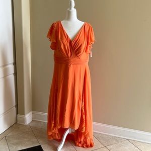 JJ’s House Formal Gown Size 16W Orange Maxi New with Tags